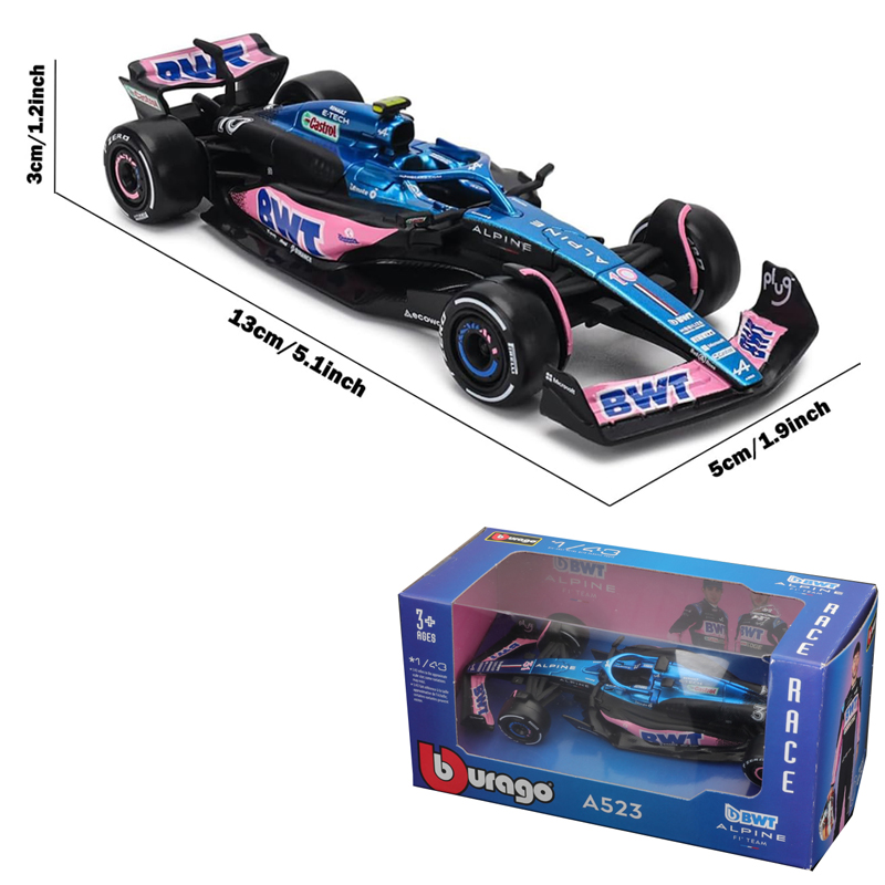 Bburago-ダイキャストカーモデル,redbull,rb19,fFavia leclerc,alpine,10 #,pet llas,w14,2023, 44,hambilton f1,1:43