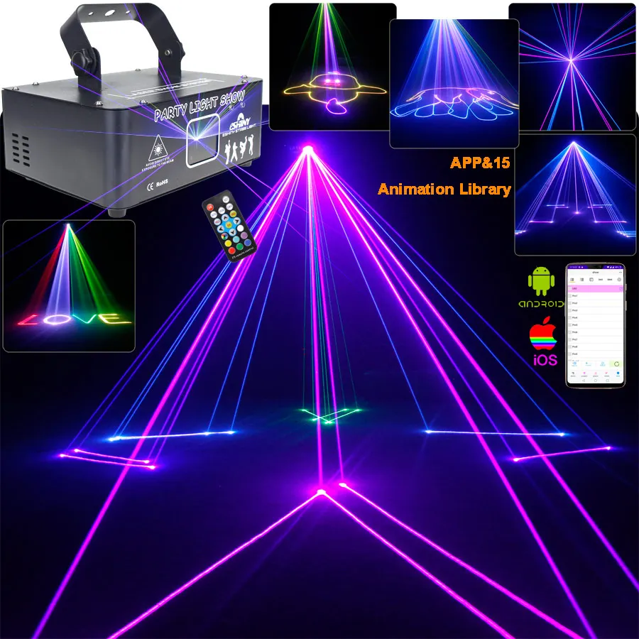 500mw 20kvps app rgb animação feixe de luz laser dj projetor discoteca festa dança casamento decoração natal palco lâmpada mostrar g37