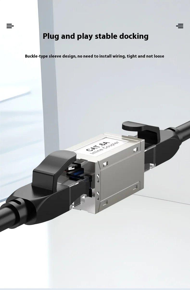 Extensor ethernet de acoplador rj45 10gbps, acoplador ethernet cat7 fêmea para conector fêmea para cabo cat7/cat6/cat5e