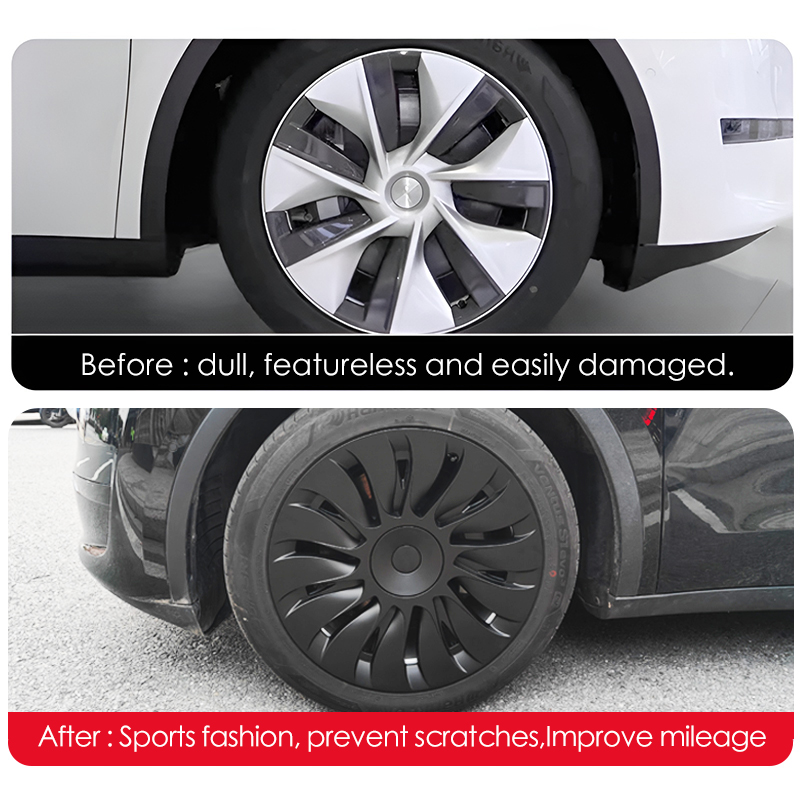 4 Buah Tutup Hub 19 Inci untuk Tesla Model Y Tutup Roda Pengganti Performa Dop Mobil Penutup Pelek Penuh Aksesori 2018-2024