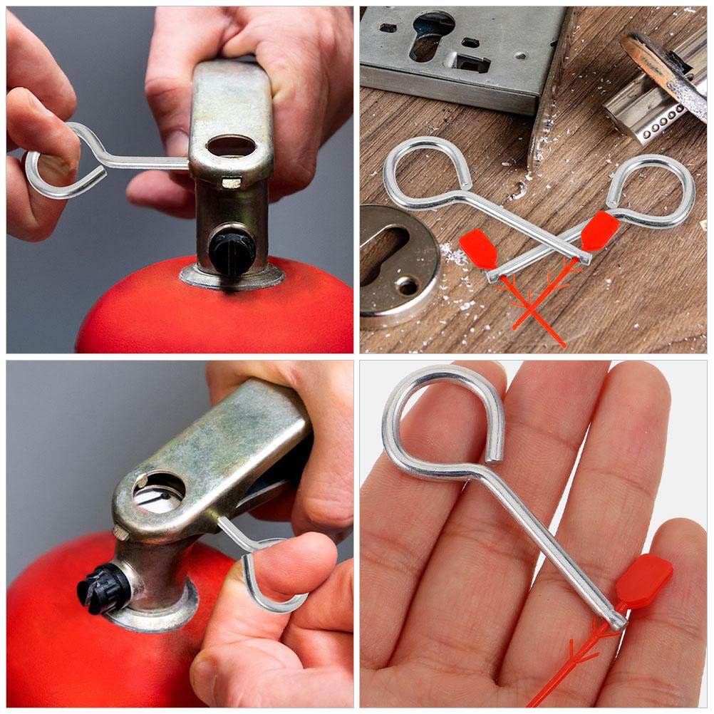 50 Sets Fire Extinguisher Pin Safety Seals Replacement Pull Pins Iron Latch Accessories Office Mall Use