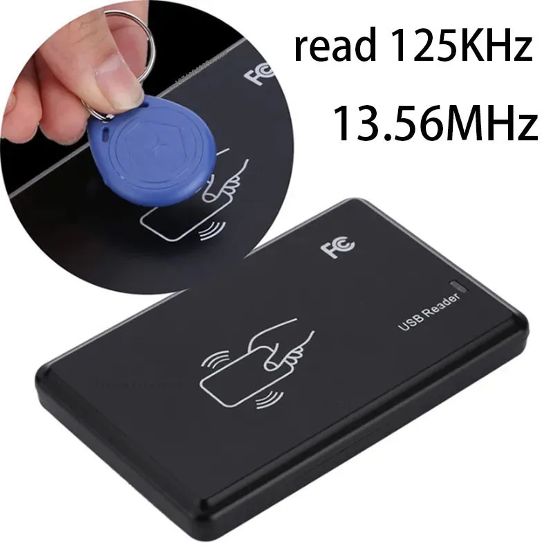 Countertop Tap Contactless Card Reader 125KHz 13.56MHz RFID Reader ID Card Reader Compatible with Windows Mac Linux Android