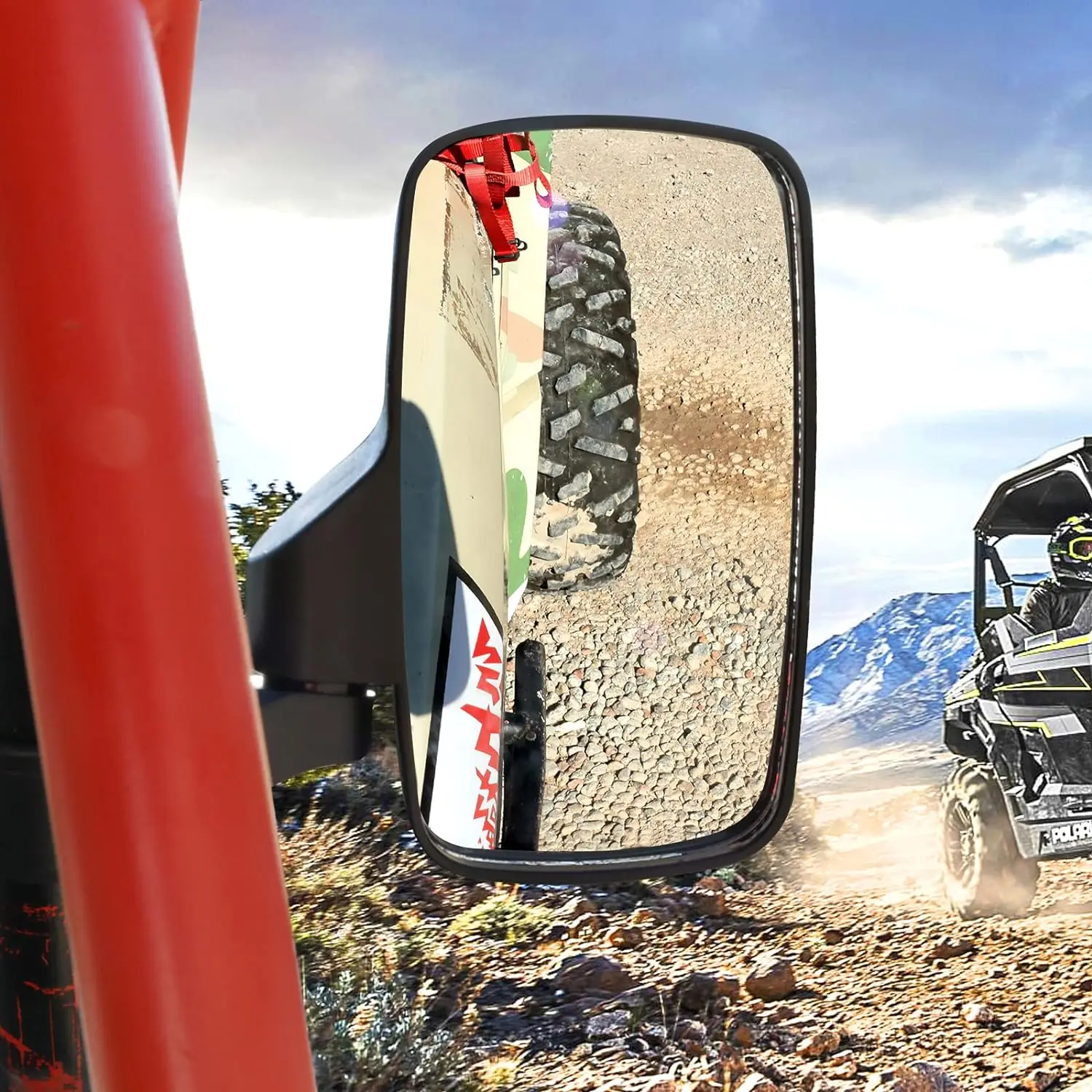 Espelho retrovisor lateral offroad utv e espelho retrovisor central com barra de rolo de 1.75 "a 2" para polaris rzr pioneiro yamaha can-am