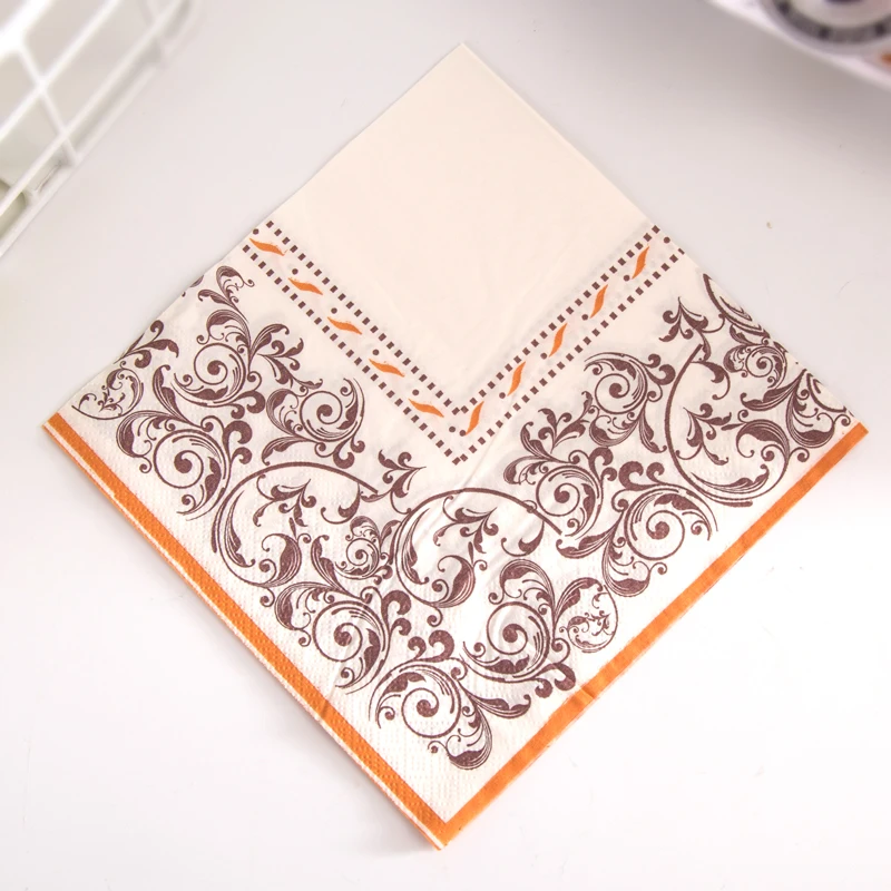 10/20pcs/Pac 33*33cm Food Grade Colourful Printed Napkins Wedding Paper Placemats 2 Layers Party Decorations Muzzle Paper