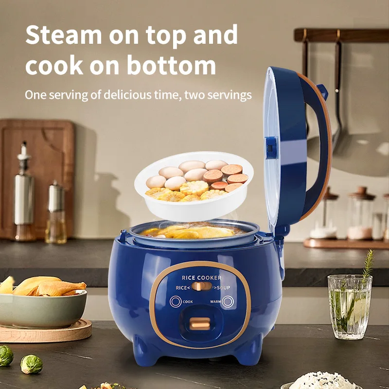 10V-220V Cross border Foreign Trade Small Capacity Mini 1.8L Rice Cooker for Boiling Water, Rice, and Soup