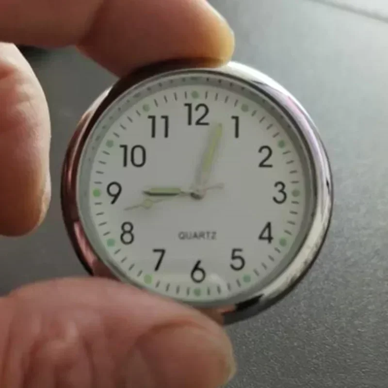 Luminous Car Clock Automobiles Internal Stick-On Watch Mechanics Quartz Clocks Auto Ornament 40mm Mini Digital Clock