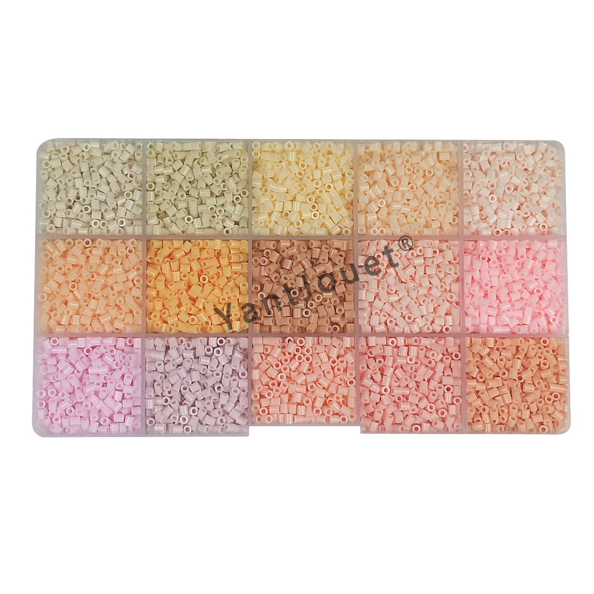 Yantjouet 15 cores 2.6mm mini contas conjunto de cores 650 pçs hama contas quebra-cabeça brinquedo presente para criança diy contas de ferro para o miúdo presente das crianças