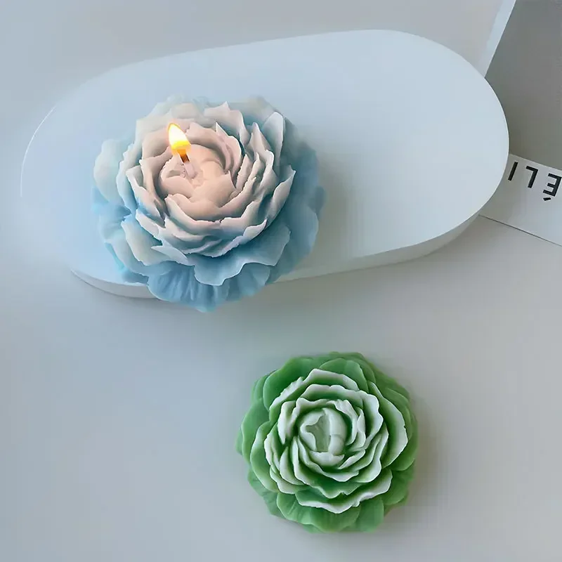S/M/L 3D 牡丹シリコーンキャンドルモールド DIY 手作りフラワーキャンドル石鹸石膏樹脂作り結婚式の装飾バレンタインデーのギフト
