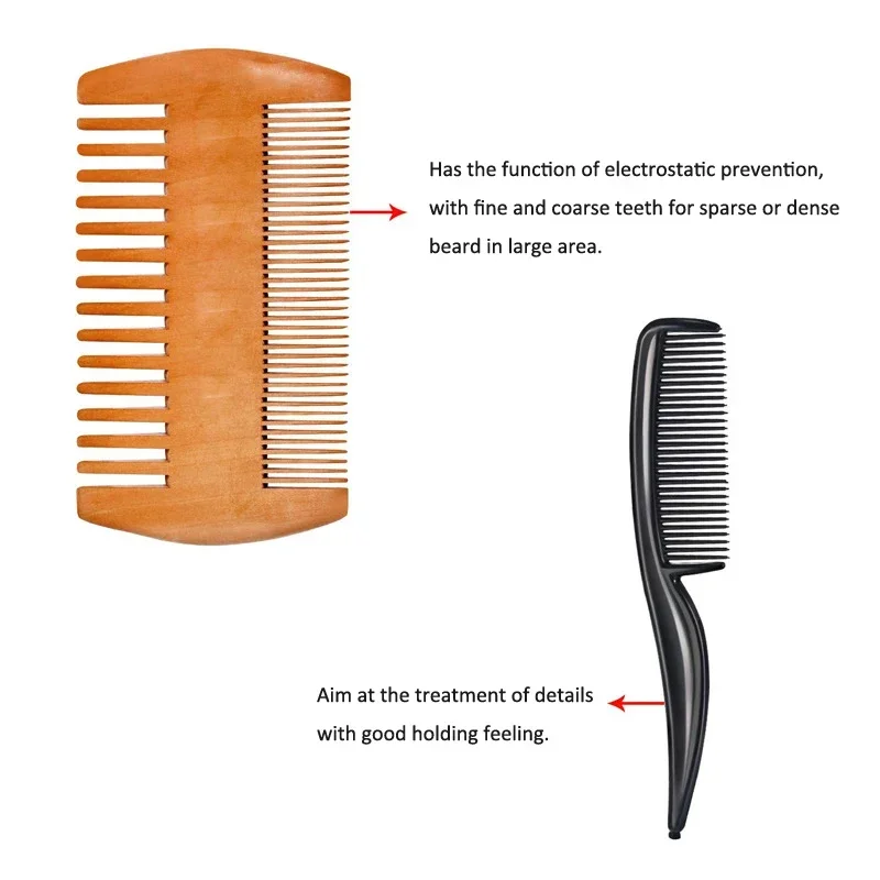 4 ชิ้น Beard ตัดกรรไกรชุด,กรูมมิ่งกรรไกรสําหรับชายหนวดเคราหวี Beard Trimmer กรรไกรชุดกระเป๋า