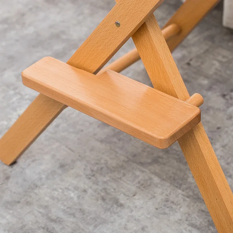 Silla de director plegable de madera maciza para ocio al aire libre, taburete de maquillaje con respaldo de lona, asiento práctico de llevar, silla de pesca
