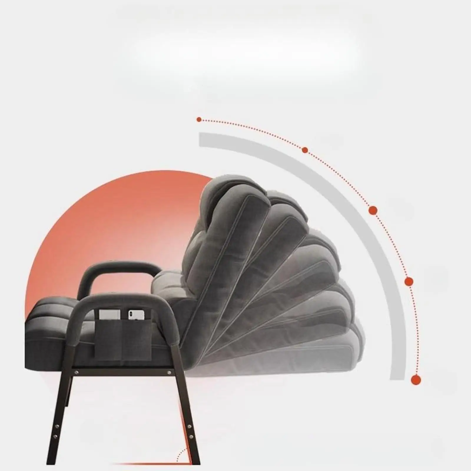 Ergonomic Reclining Chair Padded Cushion Seat High Back Metal Frame Dormitory Thickened Neck Support For Gaming Reading Chair