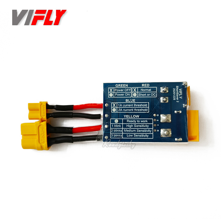 VIFLY ShortSaver 2 สมาร์ทควันอิเล็กทรอนิกส์ฟิวส์ป้องกัน Short-Circuit & Over-Current สําหรับ FPV Racing RC Drone