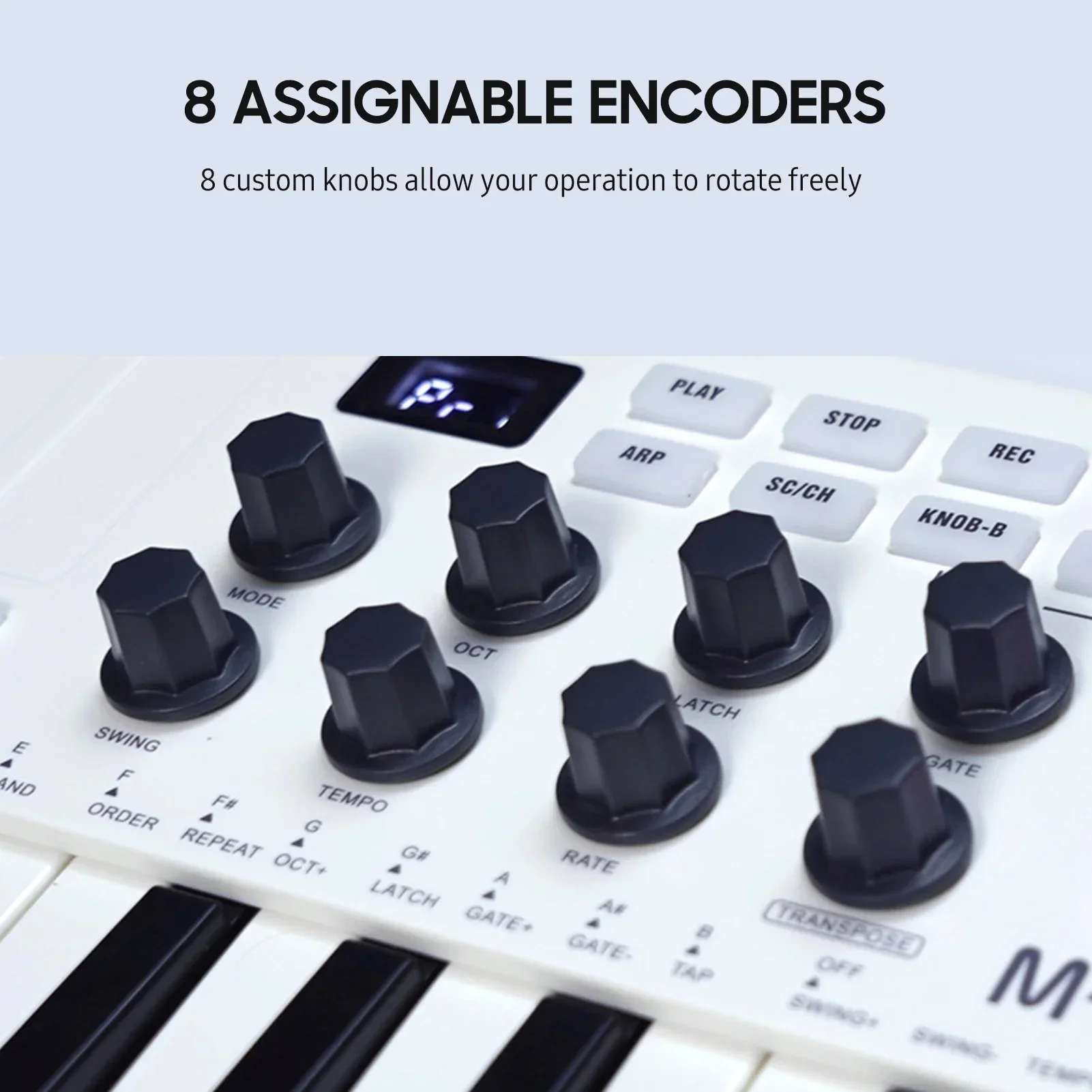 M-VAVE 25-Key MIDI Controller Keyboard Mini Portable USB Keyboard Piano MIDI Keyboard Controller 8 RGB Backlit Pads 8 Knobs