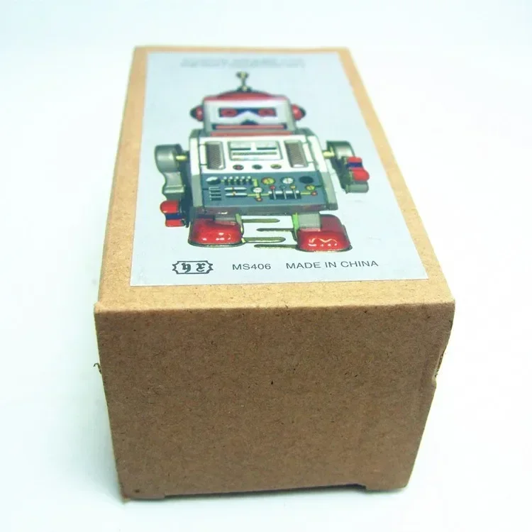 [ตลก] คอลเลกชันคลาสสิก Retro Clockwork Wind up โลหะเดินดีบุกช่างซ่อมหุ่นยนต์ Recall Mechanical ของเล่นเด็กคริสต์มาสของขวัญ