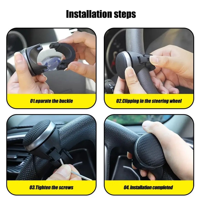 New Car Steering Wheel Booster Steering Wheel  Ball 360 Degree Rotating Grip One Hand Labor-saving Handle Spinner Tools