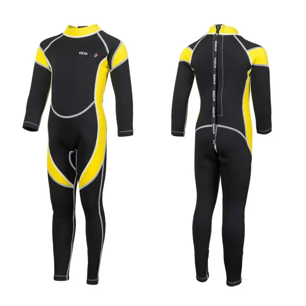 Trajes de neopreno de 2,5 MM, trajes de baño para niños, trajes de buceo de manga larga para niños y niñas, surf, protectores contra sarpullidos, snorkel de una pieza
