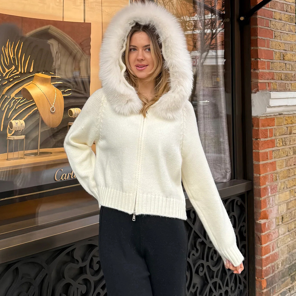 Talenza зимний женский свитер с капюшоном, кардиган, пушистая молния, лоскутная однотонная вязаная куртка в рубчик с длинными рукавами, пальто, женский кардиган