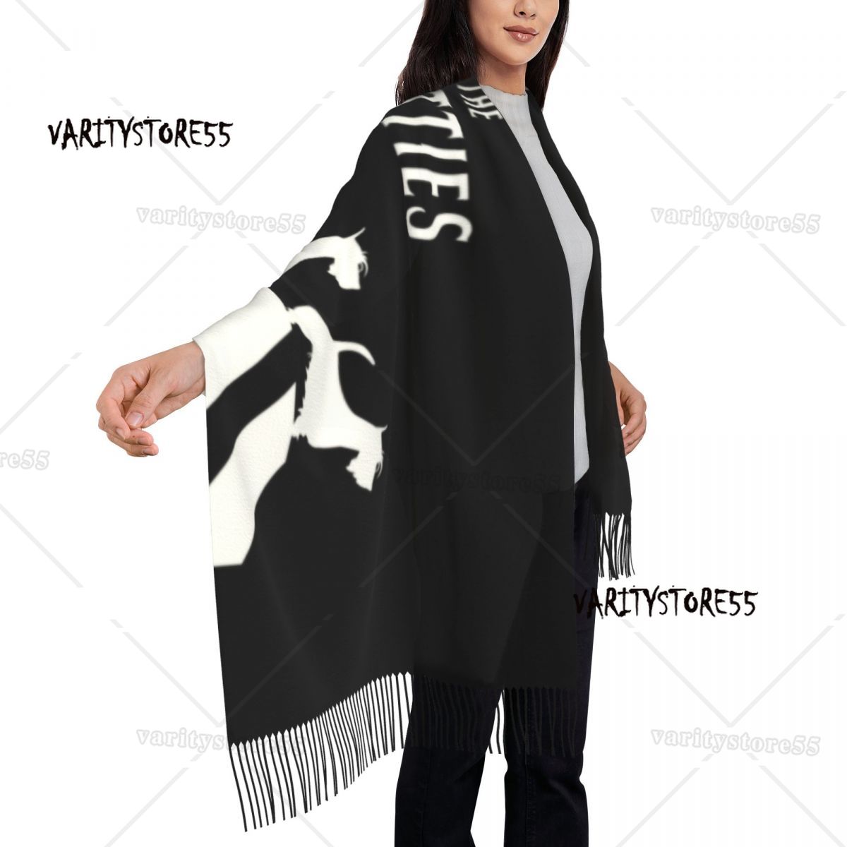 The Scotties Bufanda envolvente para mujer Largo invierno otoño cálido chal con borlas Unisex Scottish Terrier Perro Bufandas