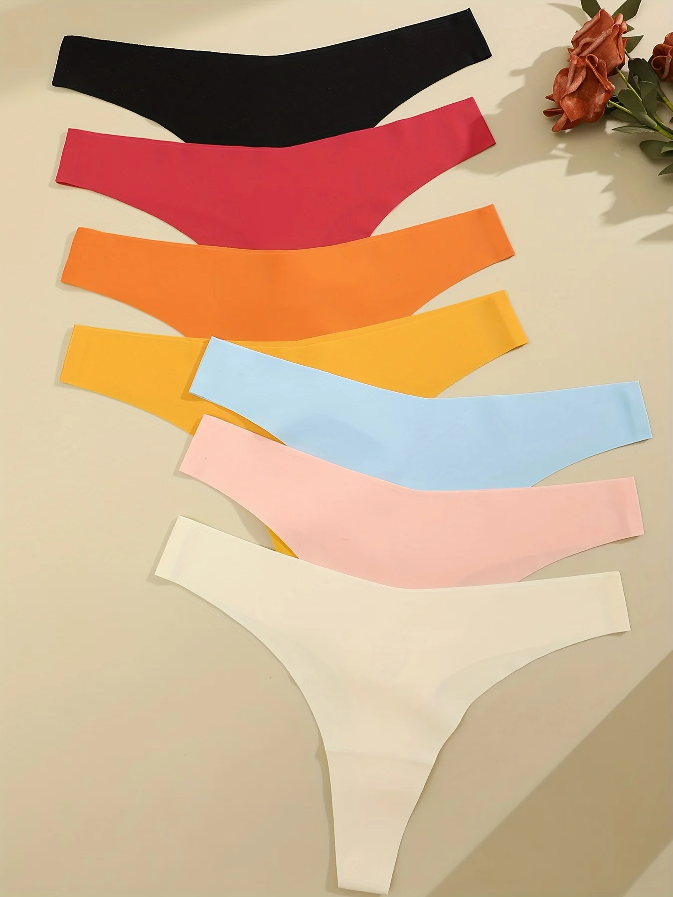 Finetoo 6 個シームレス Tバック女性アイスシルク T バック親密な固体通気性股ブリーフセクシーなタンガ複数 10 色ランジェリー