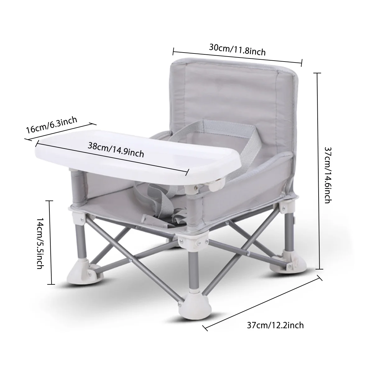 Chaise bébé compacte et pliable en alliage d'aluminium, avec ceinture de sécurité, pour une utilisation intérieure et extérieure, voyage facile pour les pique-niques de Camping