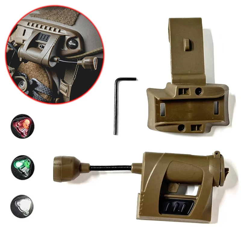 Novo capacete tático luz 3 modos lanterna led iluminação noturna ao ar livre para caça a laser militar ciclismo lâmpada capacete de pesca