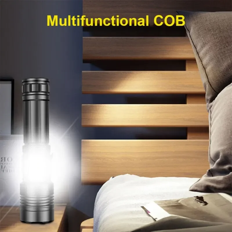 Linterna Led súper potente, linterna táctica recargable de alta potencia, lámpara de Camping Usb 18650