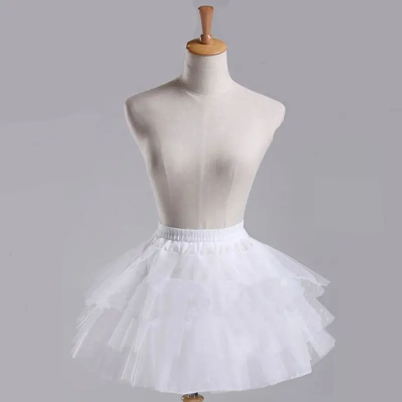 652F Cosplay Người Giúp Việc Mặc Gothic Pettiskirt Ngắn Không Tường Petticoat Bé Gái Lê Lưới Y
