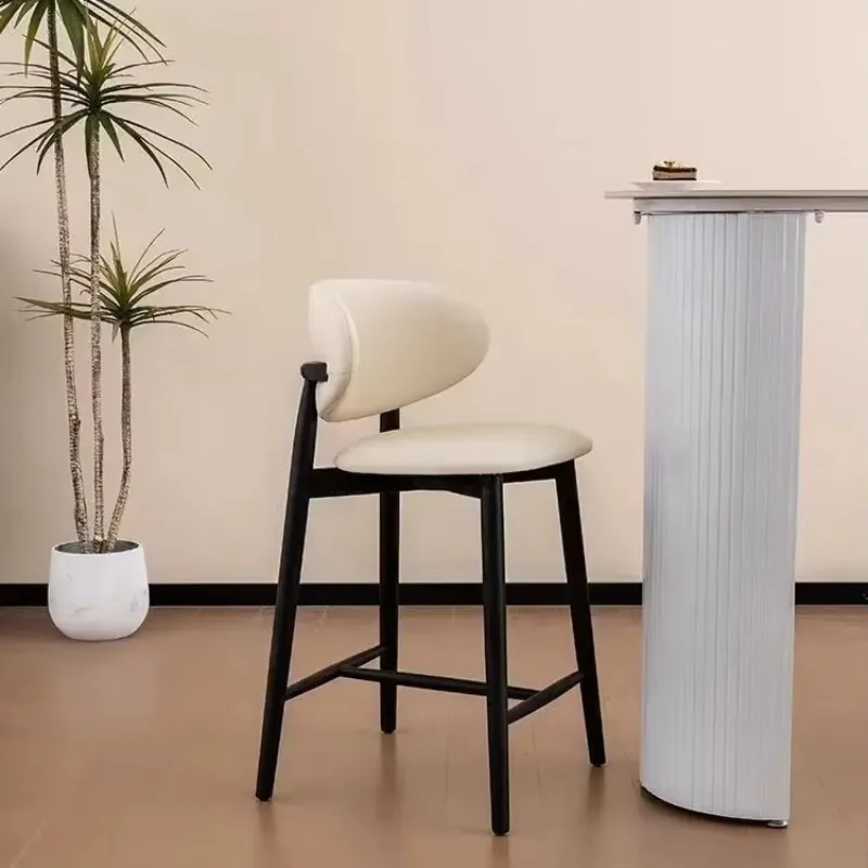 Cadre en métal nordique, coupe ample décontractée luxueuse, corps super confortable, dossier ergonomique, chaise de bar, salle à manger, salon