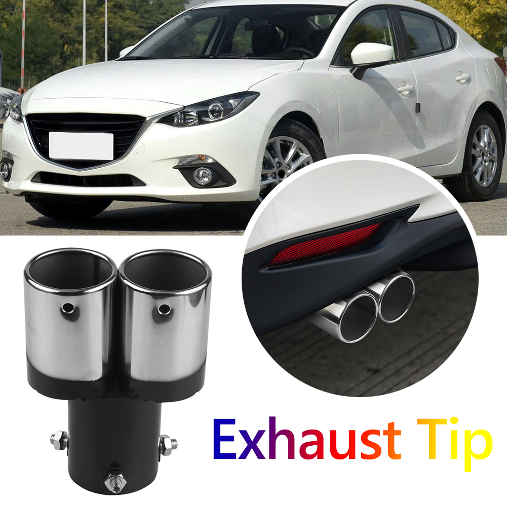 Universele Auto Uitlaat Uitlaatdemper Uitlaatpijp Staart Keel Rvs Auto Uitlaatdemper Tip Chroom Ronde Pijp Uitlaat Uitlaat Uitlaat Demper
