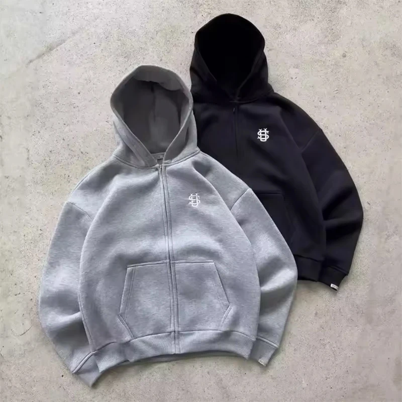 Streetwear Hoodie Sets Herren Y2K Gerade Jogginghose Mode Stickerei Logo Anzüge Casual High Street Paar Trainingsanzug