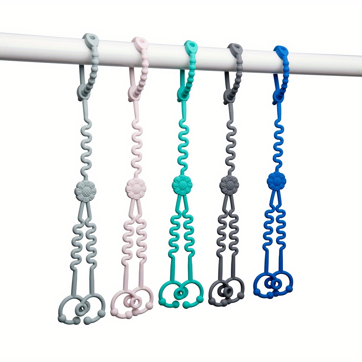 Babyspielzeuggurte 1 Drag 2 Design für Spielzeugsicherheit 1 Packung Silikonbänder für Kinderwagen, BPA-freie Hochstühle, Autositze für Kinderbetten