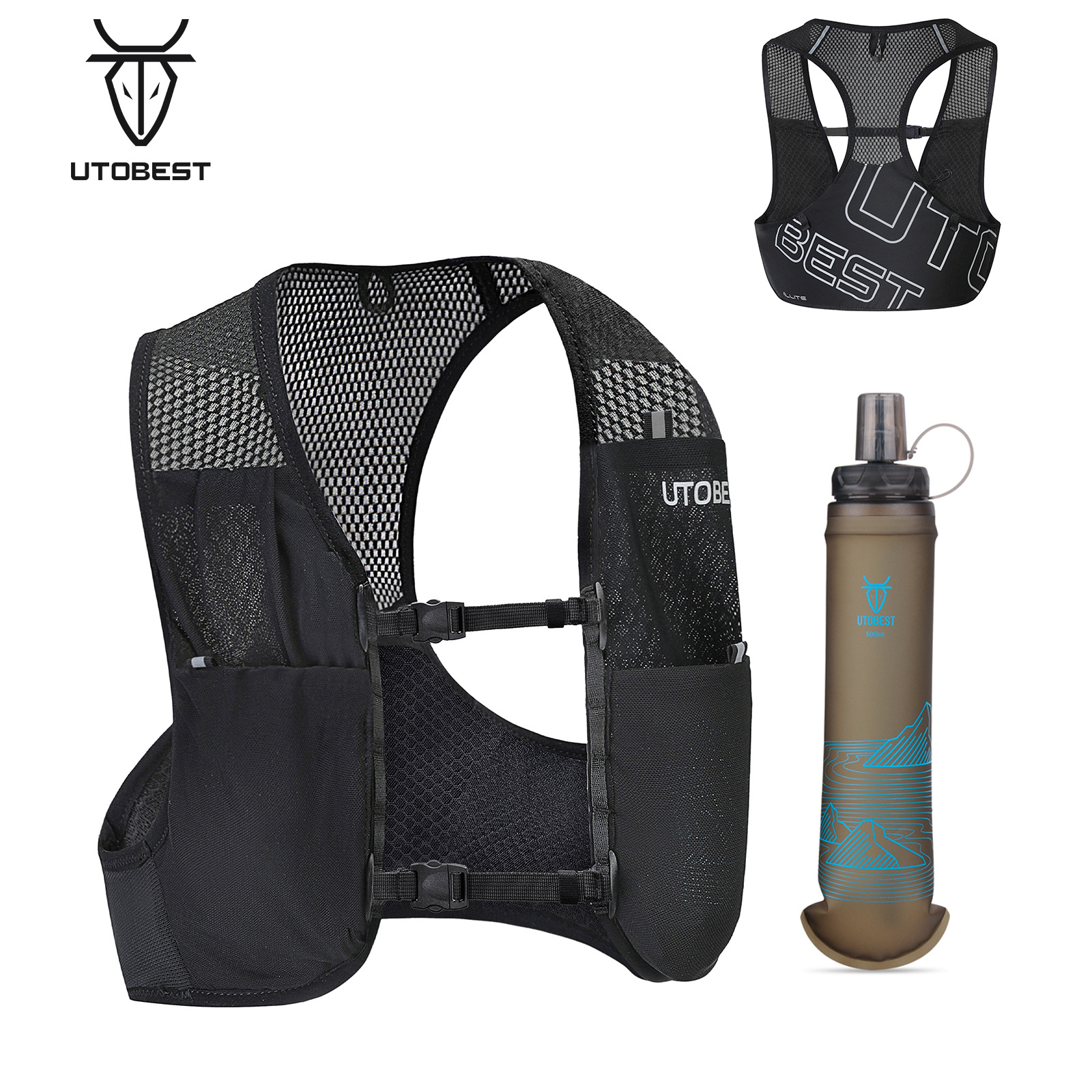 UTOBEST UTR112 Жилет для бега по пересеченной местности Сверхлегкий пакет для гидратации Дышащий функциональный пакет для марафона, велоспорта и пешего туризма