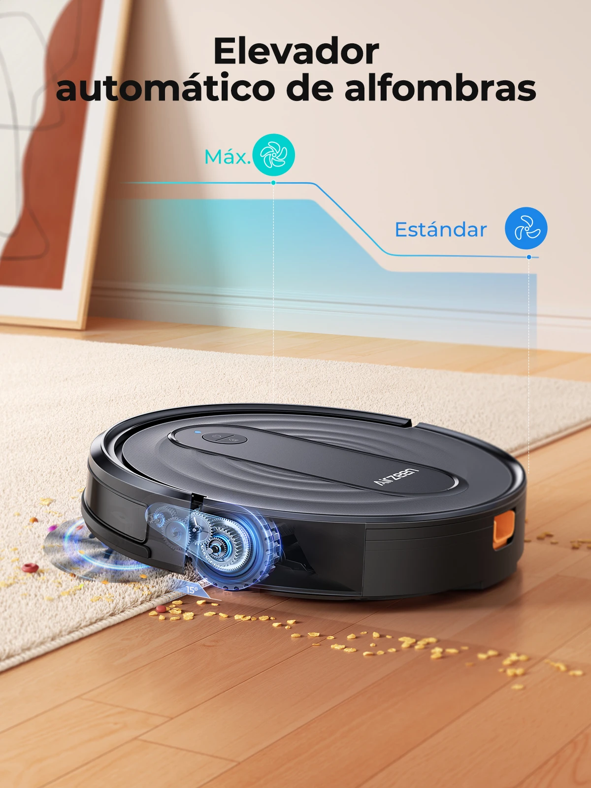 Honiture Airzeen Robot Aspirador, Robot Aspirador y Fregasuelos 3000pa, Aspira, Barre y Mopa 3 en 1,Compatible con Alexa,App, Limpieza Programada, Recarga automática,Ideal para Pelo de Mande Mascotas, Alfombras y Suelo
