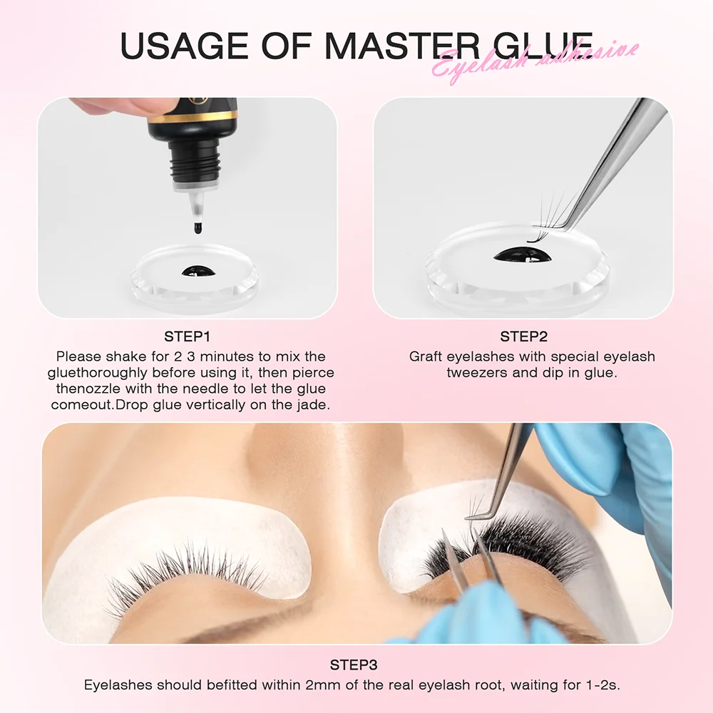 MAYOOC 0.3 Sec Eyelash Extension Glue Fast Dry Individual Lashes Glue Sensitive Eye Black Eyelash Glue Lash Free Custom Logo