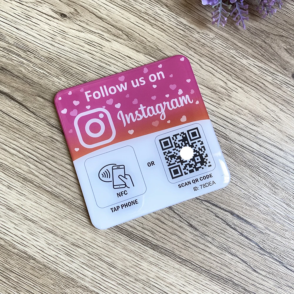 10cm QR Code and NFC Tap  Plate Google Review Plaque Instagram Facebook Tripadvisor Trustpilot Review