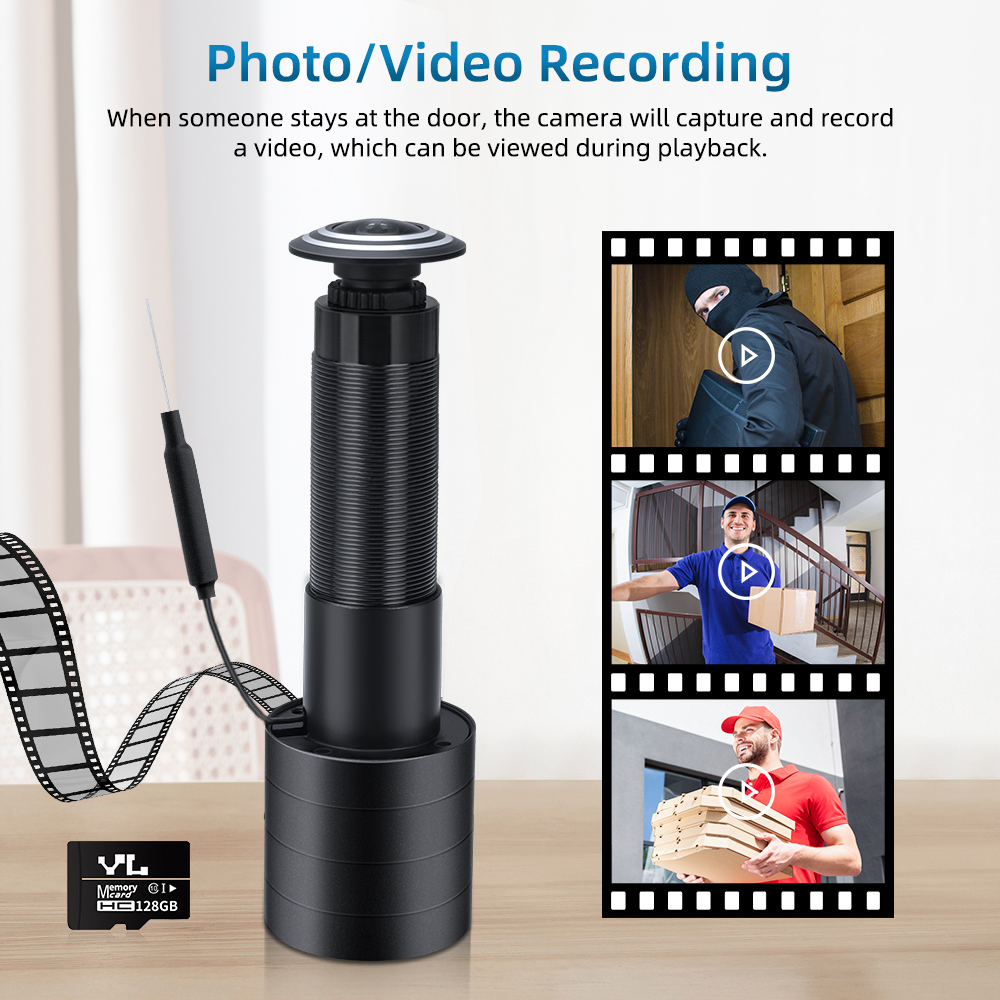 Awapow Tuya Door Peephole Viewer 2.4G/5G Wifi Mini Camera 170° Wide Angle PIR Motion Detection Wireless Intercom Home Security