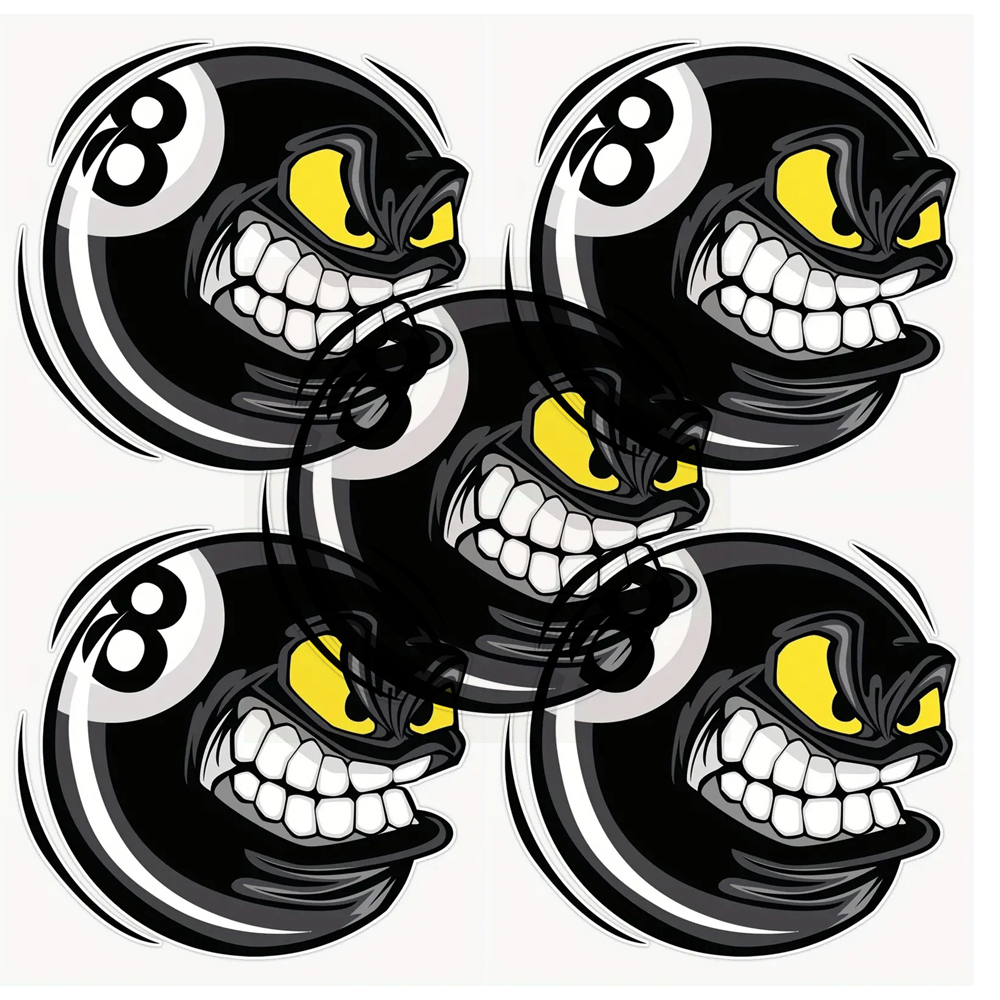 No. 8 pegatinas de vinilo impermeables de billar estilo bola para motocicleta, calcomanías decorativas para casco de motocicleta, pegatina para parachoques de ventana de coche