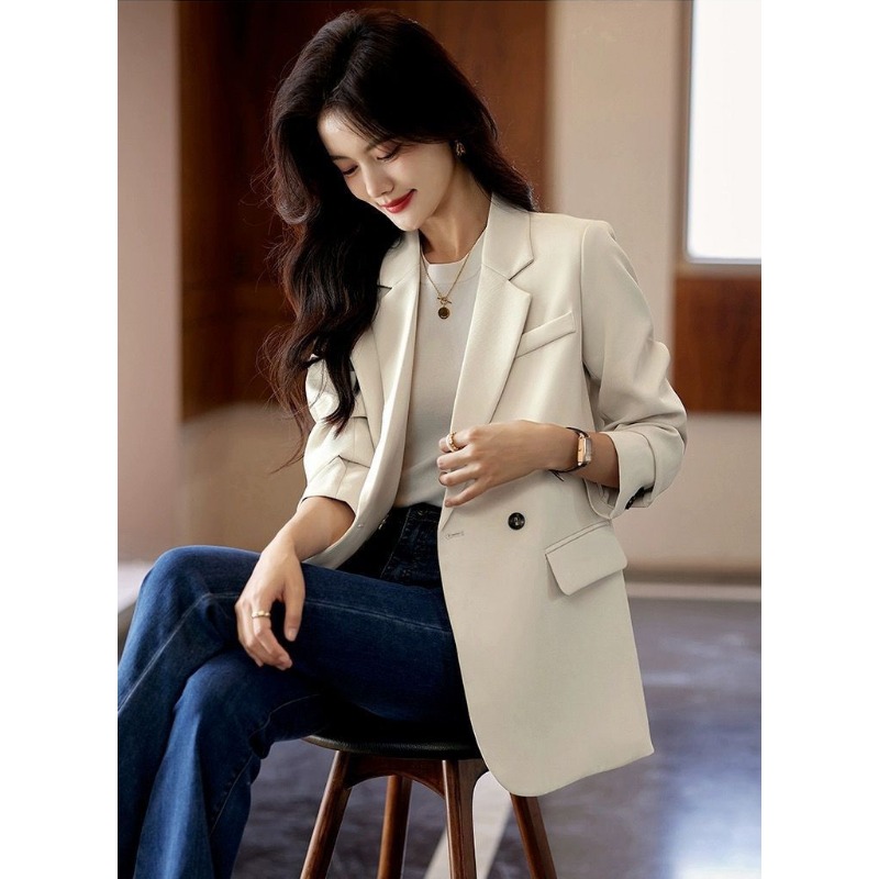 Anzug Jacken Frauen Kleidung Blazer Frühling Herbst Mantel Koreanische Chic Langarm Tailored Tasten Feste Mäntel Neue