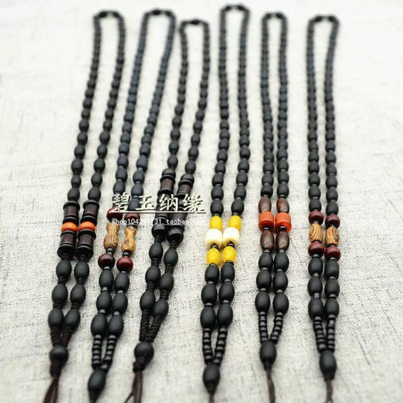 Diypreto fosco pingente cabo bian pedra arroz grânulo jade pingente colar corrente camisola corda pendurada para homem e mulher