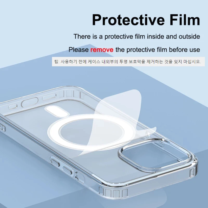 Magnetic Original MagsafingสําหรับiPhone 13 15 12 11 14 16 Pro Max Mini X XS XR Plus SEซิลิโคนอะคริลิคสําหรับMagsafe Cover