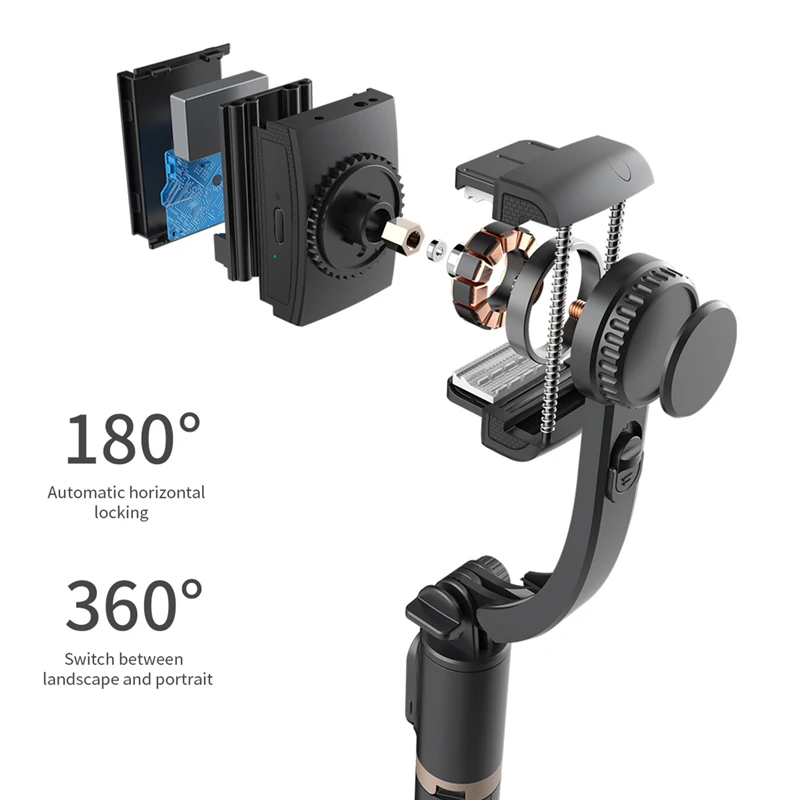 FGCLSY 2024 New Gimbal Stabilizer Selfie Stick Wireless Foldable Tripod with Bluetooth Shutter Monopod for IOS Android