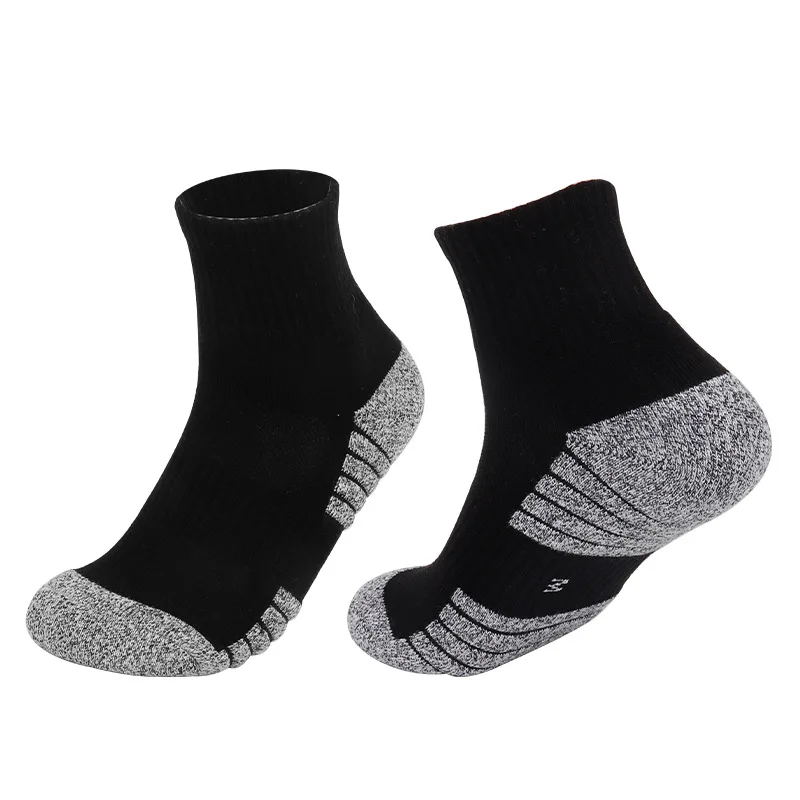 6 pares de calcetines para deportes al aire libre, calcetines gruesos con fondo de toalla para senderismo, calcetines deportivos de tubo corto absorbentes para el sudor, calcetines para correr para hombre