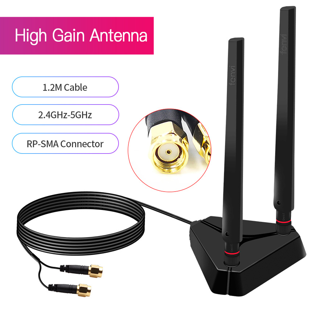 Antena WiFi RP-SMA conector macho banda Dual 2,4 GHz 5GHz para AX210 AX200 PCI-E adaptador de tarjeta de red WiFi enrutador inalámbrico de escritorio