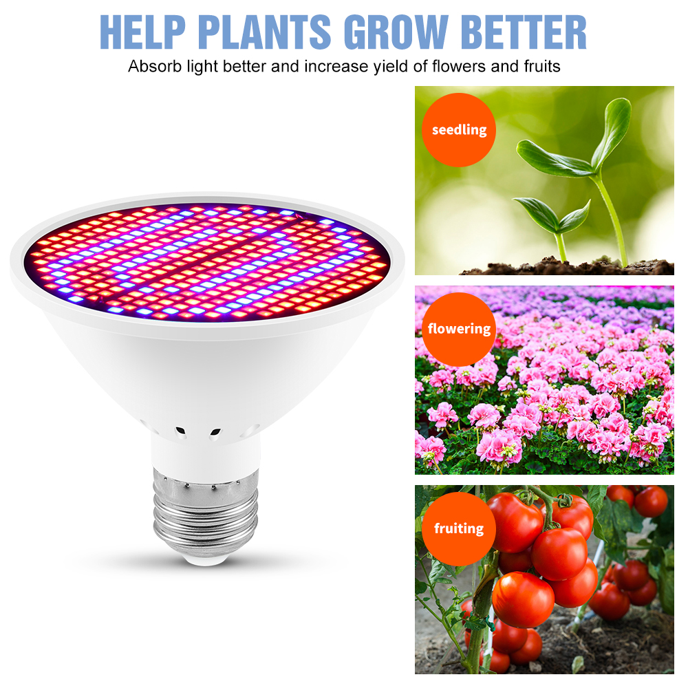 หลอดไฟ Grow LED สำหรับปลูกพืชหลอดไฟ LED ไฮโดรโปนิกส์เมล็ดดอกไม้เต็มสเปคตรัมไฟโตแลมป์สำหรับปลูกพืชในร่ม