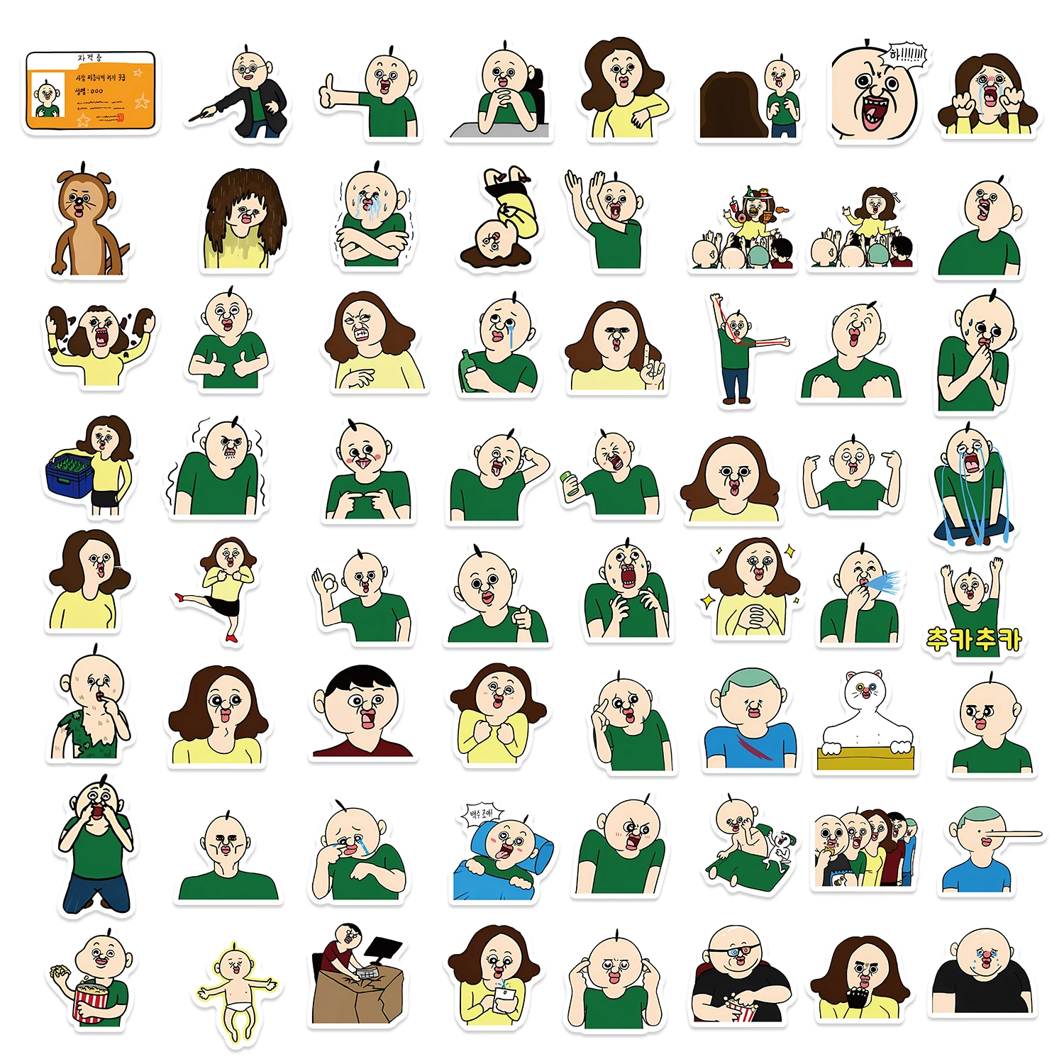 73 pçs bonito dos desenhos animados bang bang tang tang adesivos para crianças engraçado decalques à prova ddiy água diy telefone portátil papelaria kawaii adesivo brinquedos