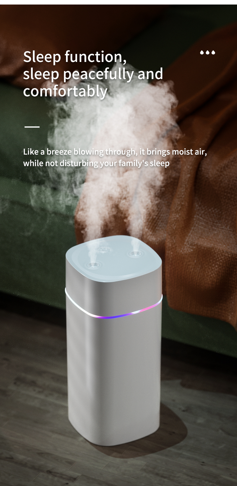 Umidificatore USB Doppia porta spray Olio essenziale 600ml Aromaterapia Umidificatore Freddo Mist Maker Fogger Purificare per Home Office