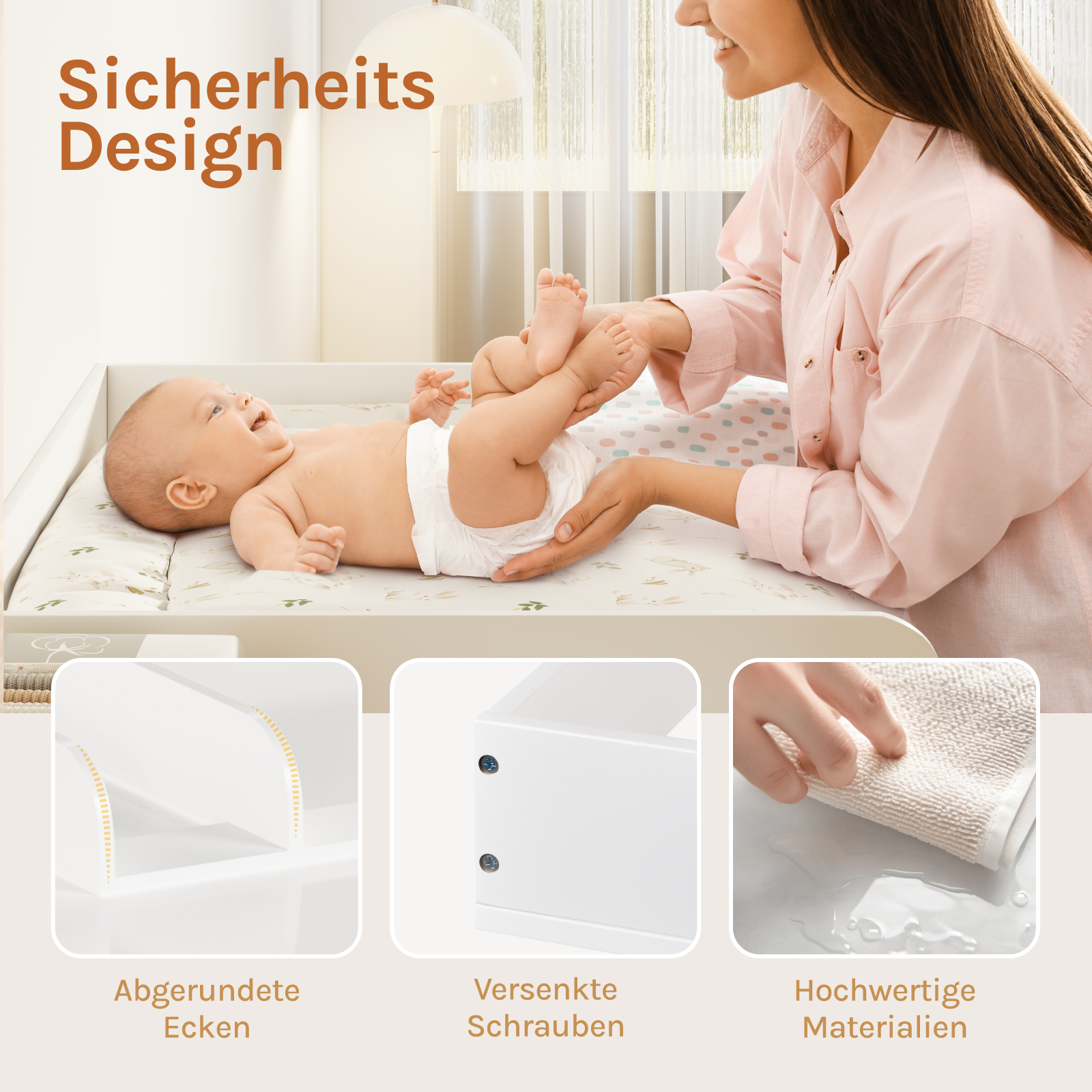 Table de commode pour enfants, 80x8,5x74,5 cm