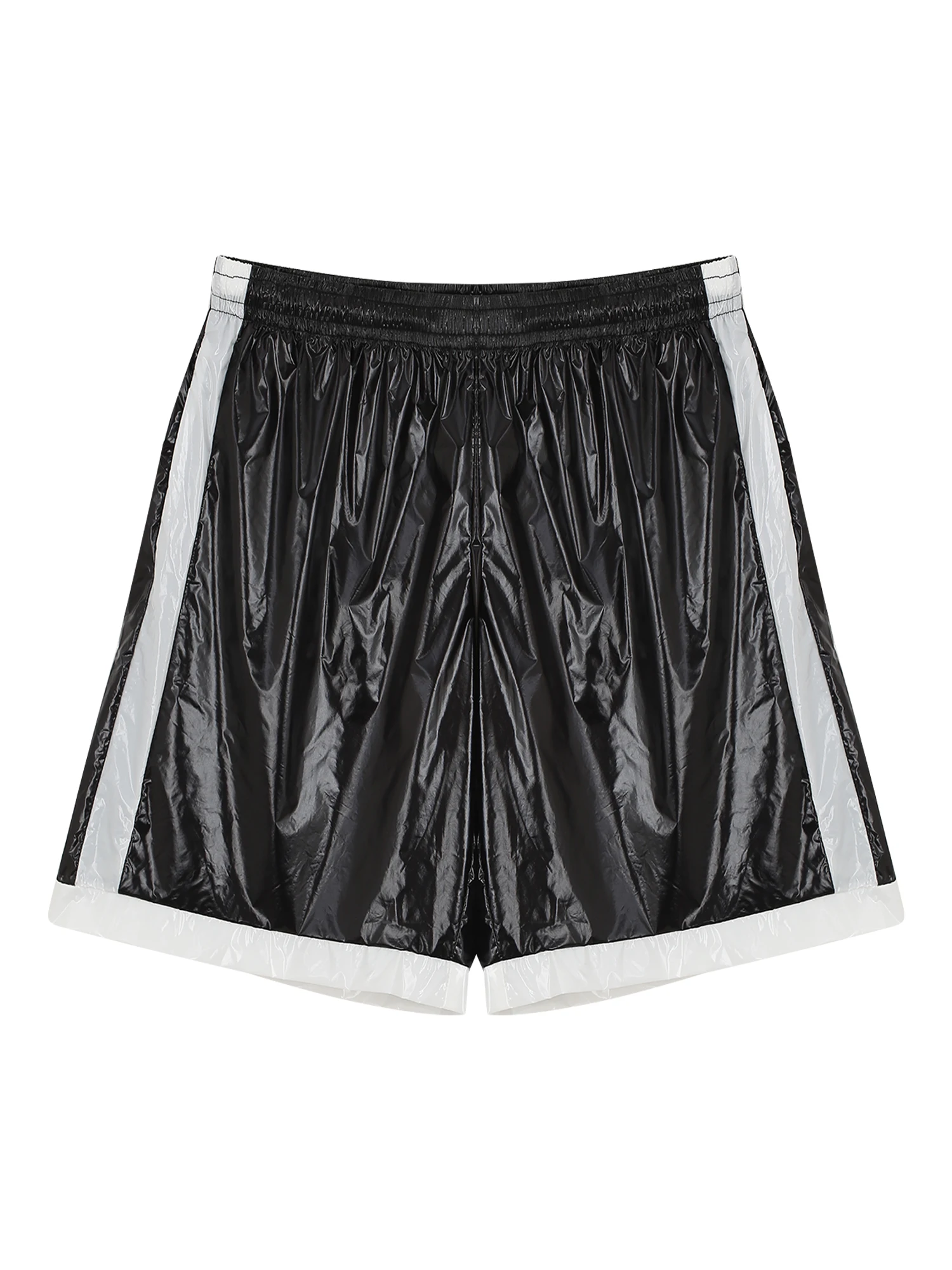 Cueca boxer masculina com aparência molhada, cordão elástico na cintura, bolsos, à prova d'água, praia, calção de banho, ajuste solto, calças curtas, clube