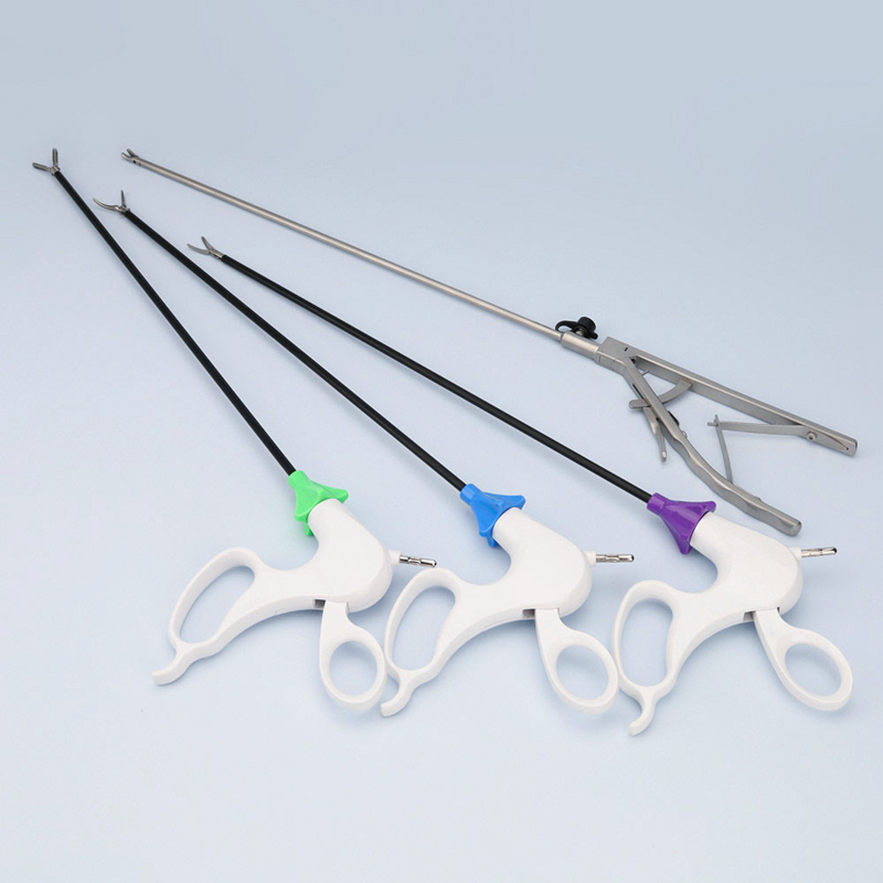 Instrumentos simuladores laparoscópicos, porta agujas, pinzas de disección desechables, tijeras para entrenamiento
