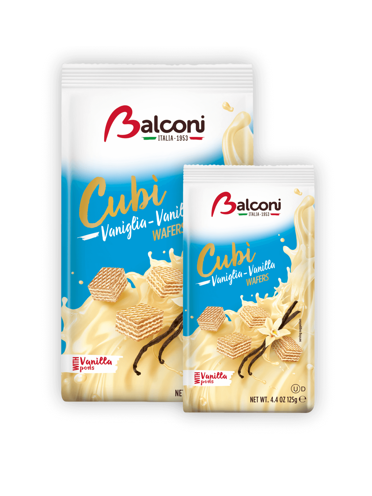 Balconi-bolacha para wafer, sabor, baunilha, cacau, mini cubo de baunilha, pack de 5 unidades de bolachas irresistíveis
